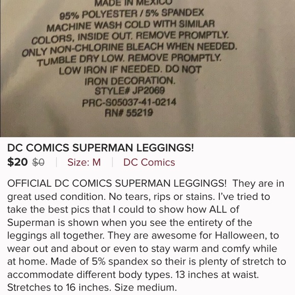 DC Comics SUPERMAN leggings - Picture 8 of 8